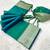 Sea green soft banarasi silk fabric saree with natural zari weaving in gala border