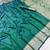 Sea green soft banarasi silk fabric saree with natural zari weaving in gala border