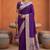 Purple soft banarasi silk fabric saree with natural zari weaving in gala border