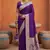 Purple soft banarasi silk fabric saree with natural zari weaving in gala border