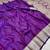 Purple soft banarasi silk fabric saree with natural zari weaving in gala border