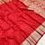Red soft banarasi silk fabric saree with natural zari weaving in gala border