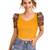  yellow dot printed puff sleeve crop top for women     aesthetic v-neck designer top