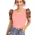  peach dot printed puff sleeve crop top for women     aesthetic v-neck designer top