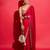 Women red embroidered rangoli silk saree
