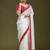 Women white embroidered tissue gold crush saree