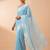 Women sky blue embroidered candy crush saree