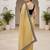 Women yellow embroidered soft twill net saree