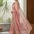 Women pink embroidered fandy satin silk saree