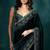 Women green embroidered viscose velvet saree