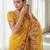 Women yellow embroidered candy crush saree