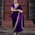 Women blue embroidered 9000 velvet saree