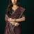 Women maroon embroidered net saree