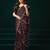 Women maroon embroidered net saree