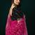 Women rani pink embroidered net saree