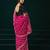 Women rani pink embroidered net saree