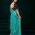 Women turquoise embroidered net saree