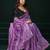 Women lavender embroidered net saree