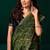 Women green embroidered net saree