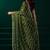 Women green embroidered net saree