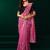 Women pink embroidered net saree