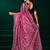 Women pink embroidered net saree