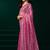 Women pink embroidered net saree
