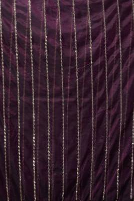 Women wine embroidered net saree 5