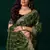Women green embroidered net saree