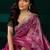 Women pink embroidered net saree