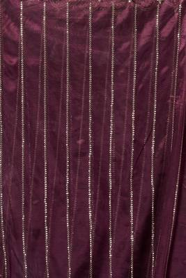 Women purple embroidered net saree 3