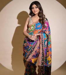 Multicolor traditional print saree