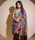 Multicolor traditional print saree