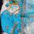 Blue Color embroidery work and sequence border Chiffon Saree