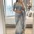 Grey Color embroidery work and sequence border Chiffon Saree