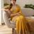 Yellow chiffon embroidered saree