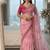 Pink Color embroidery work and sequence border Chiffon Saree