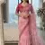 Pink Color embroidery work and sequence border Chiffon Saree
