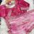 Pink Color embroidery work and sequence border Chiffon Saree