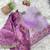 Purple Color embroidery work and sequence border Chiffon Saree