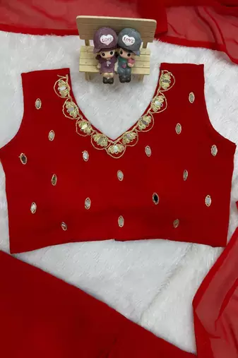 Georgette two style draped saree with stitched blouse