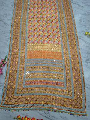 Multicolor geometric print saree 7