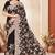 Black sequin zari resham embroidery work net saree sari for women