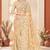 Beige sequin zari resham embroidery work net saree sari for women