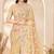 Beige sequin zari resham embroidery work net saree sari for women