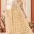 Beige sequin zari resham embroidery work net saree sari for women