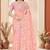 Peach sequin zari resham embroidery work net saree sari for women