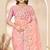 Peach sequin zari resham embroidery work net saree sari for women