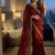 Red color sequence work Sartin Saree