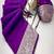 Purple soft banarasi silk fabric saree with natural zari weaving in gala border